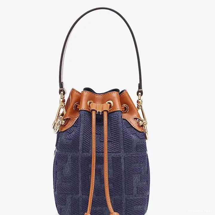 Affordable Affordable In FF Bag Motif Blue Mini Mon Fendi Tresor Canvas Bucket 0224