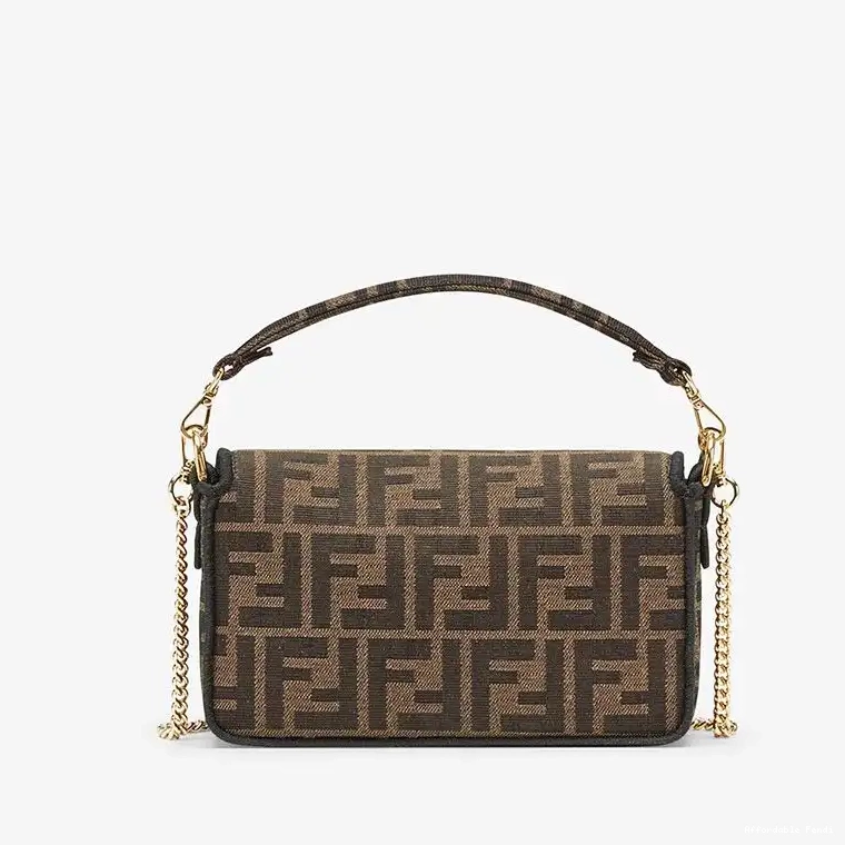 Affordable Affordable Baguette Fabric FF Motif Bag Brown Fendi Mini In 0210