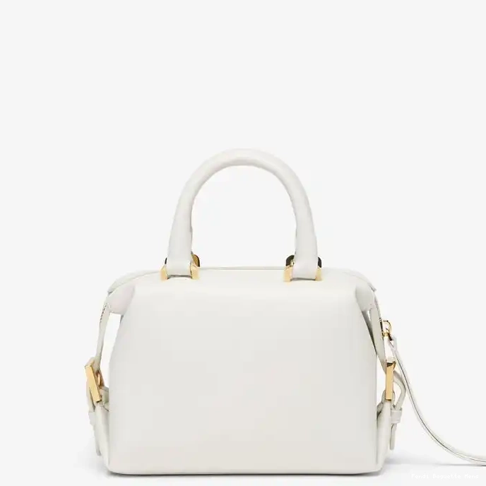 Cheap Affordable White Nappa Cube Bag Mini Fendi Leather In FF 0210