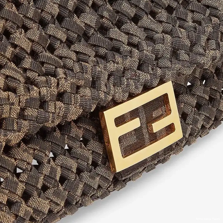 Affordable Affordable Fendi Medium Fabric Coffee Bag Baguette In Interlace 0222