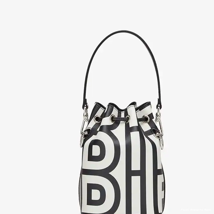 Cheap Affordable Leather Tresor Mini Bucket Capsule Fendi Roma Fendi Mon Bag White Black In 0216