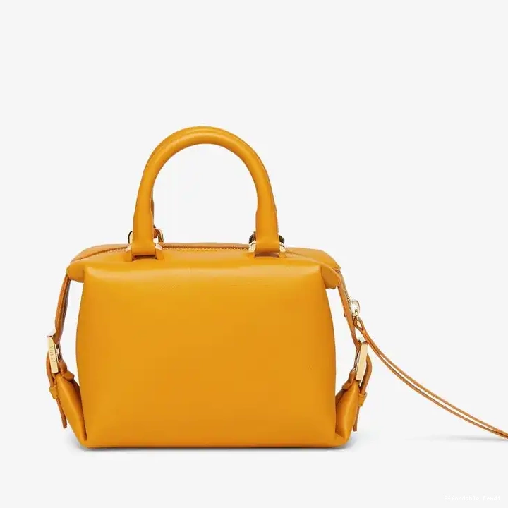 Affordable Affordable Leather Cube Bag FF Fendi Yellow Mini In Nappa 0219