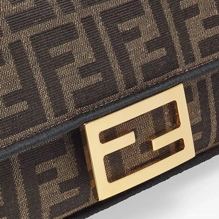 Affordable Affordable Mini Fabric Baguette In FF Fendi Motif Bag Brown 0218