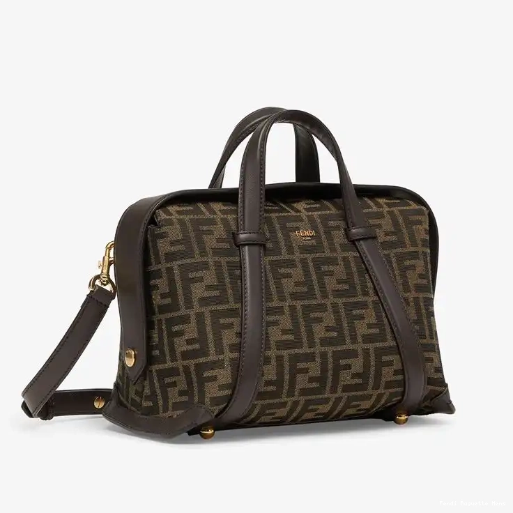 Cheap Affordable Motif Fendi FF Bag Fabric 365 Medium Brown Boston In 0212