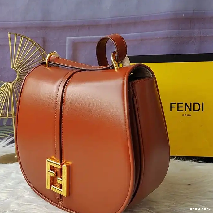 Cheap Affordable Leather In Medium C'mon Bag Fendi Brown Calf 0220