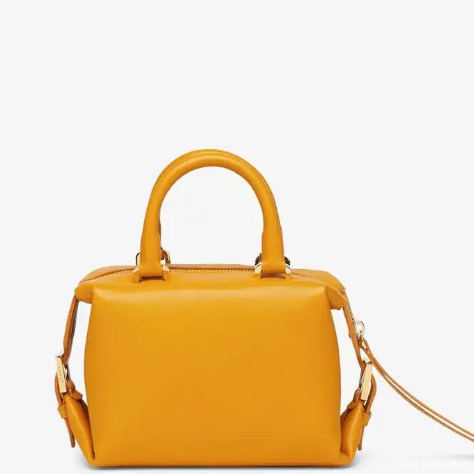 Cheap Affordable Yellow FF Leather Fendi Bag Nappa Mini In Cube 0220