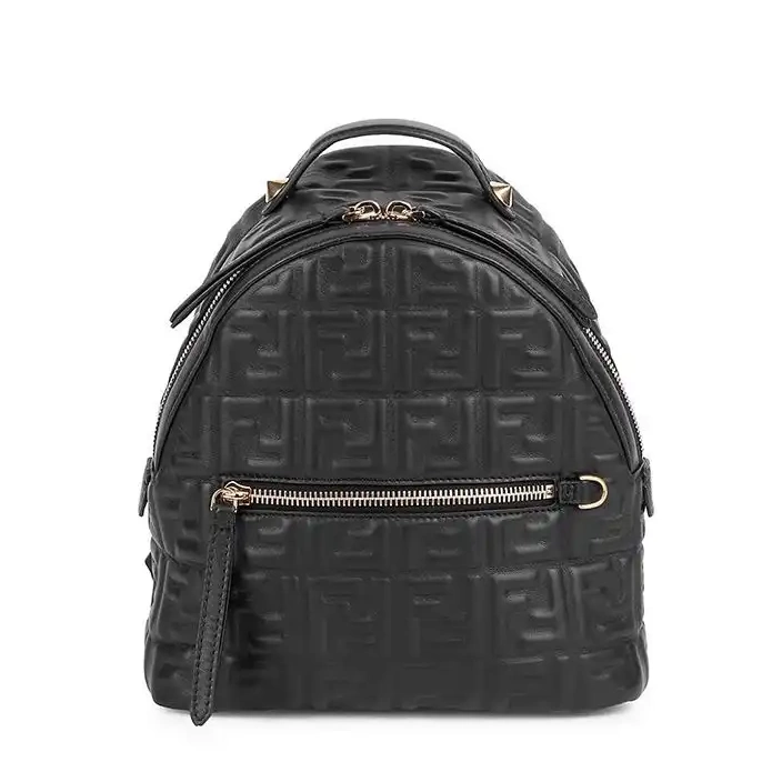 Affordable Affordable Nappa In Mini Black Leather Motif Fendi Backpack FF 0208