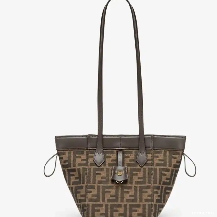 Cheap Affordable Origami FF Mini Fabric Bag In Fendi Brown Motif 0224