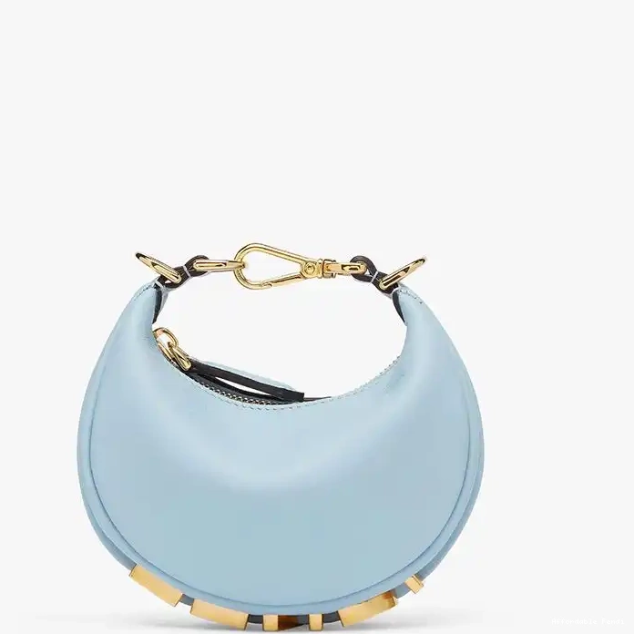 Affordable Affordable Blue In Fendigraphy Leather Calf Hobo Bag Sky Nano Fendi 0225