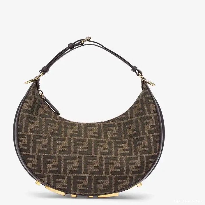 Affordable Affordable Brown Fendigraphy Small In Fendi Fabric Motif Hobo Bag FF 0221