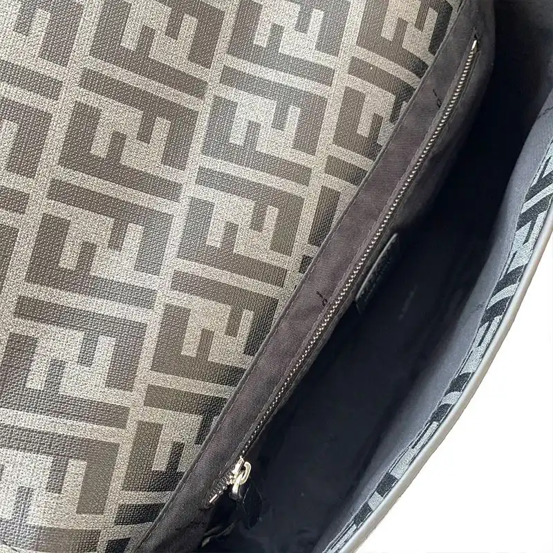 Affordable Affordable Fendi Large Messenger Bag In FF Motif Fabric Black 0204