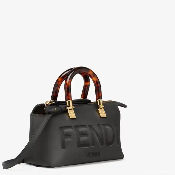 Affordable Affordable Calf Mini The Fendi Leather Boston Logo By Black In Bag Way ROMA 0220