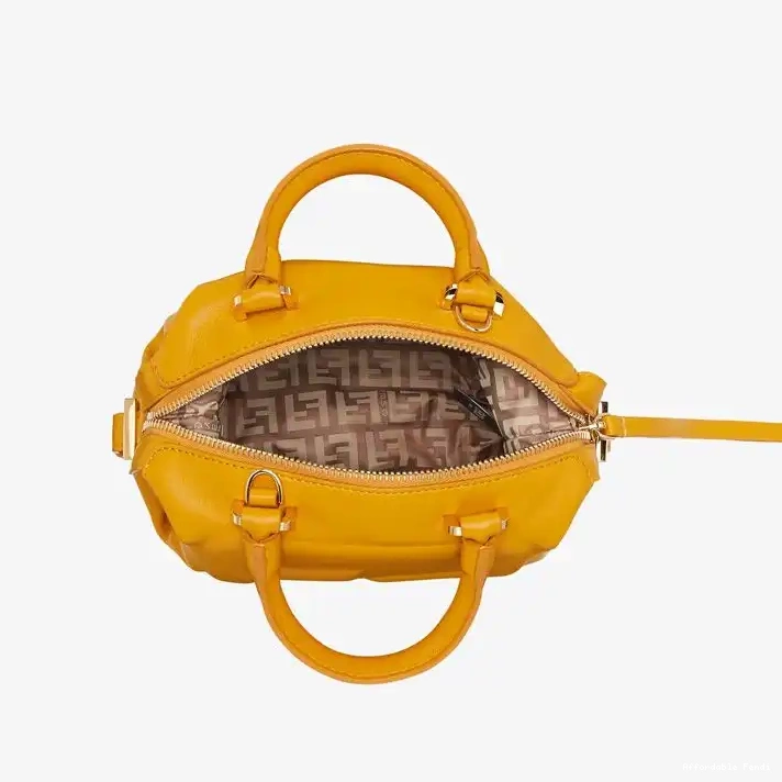 Affordable Affordable Leather Cube Bag FF Fendi Yellow Mini In Nappa 0219