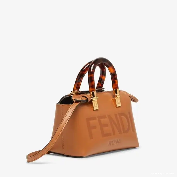 Affordable Affordable In The Way By ROMA Brown Logo Mini Calf Bag Fendi Leather Boston 0217