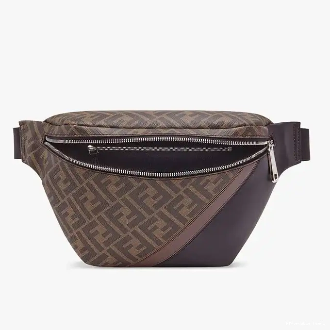 Cheap Affordable In Belt Bag Fabric Motif Fendi Coffee Brown FF 0213