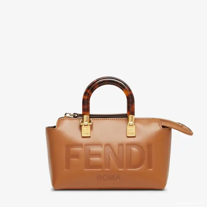 Affordable Affordable In The Way By ROMA Brown Logo Mini Calf Bag Fendi Leather Boston 0217