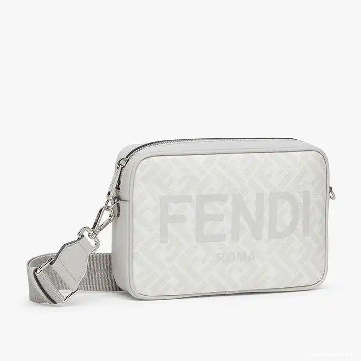 Affordable Affordable Case Fendi Logo ROMA White Compact Camera In Motif FF Fabric 0225