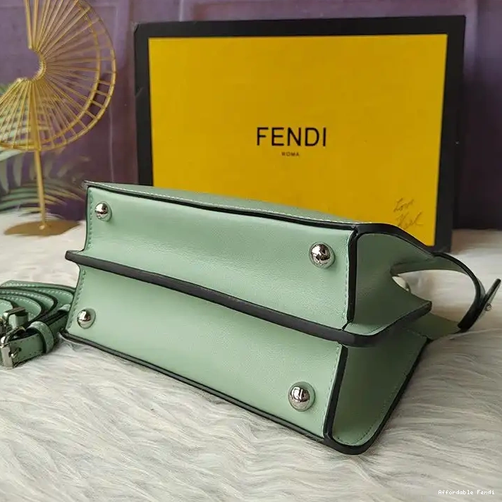 Affordable Affordable In Petite Bag Nappa Green Fendi ISeeU Peekaboo Leather 0226