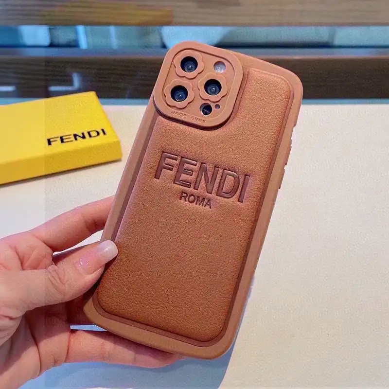 Affordable Affordable Fendi iPhone Case In Fendi Roma Motif Silicone Brown 0202