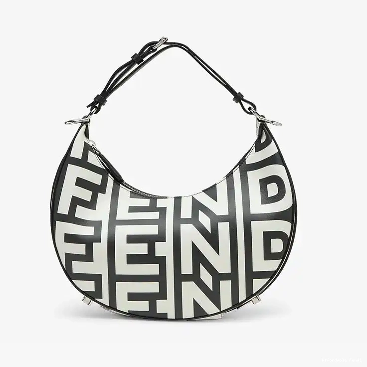 Cheap Affordable Capsule Bag White Small In Black Leather Hobo Fendi Fendigraphy Fendi Roma 0220